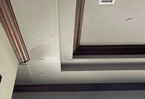 home watch inspection found water leak damage on ceiling