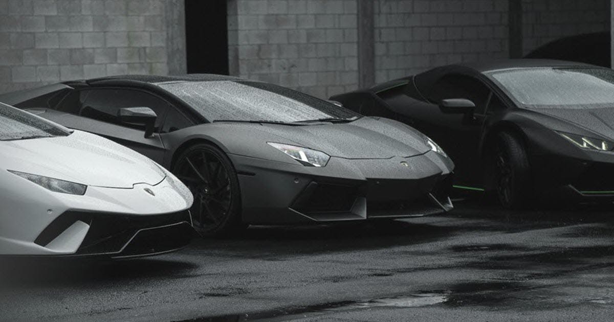 luxury cars stored in garage