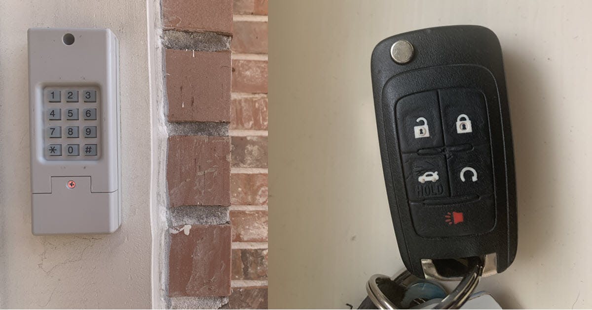 garage door opener wireless keypad and car remote